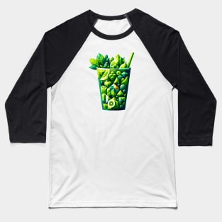 Geometric Green Smoothie: Refreshing Art Design Baseball T-Shirt